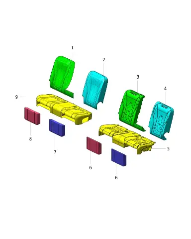 Чехол подушки заднего сиденья для AITO M9 2025, 7303111-RL01-K327