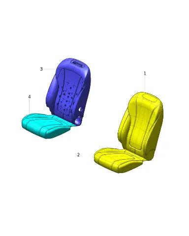 Правый чехол спинки сиденья второго ряда для AITO M9 2025, 7202202-RL01-K279