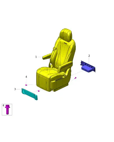 Правое раздельное сиденье второго ряда для AITO M9 2025, 7200400-RL04-K278