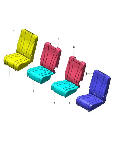 Правая спинка третьего ряда для AITO M9 2025, 7102040-RL01-K324