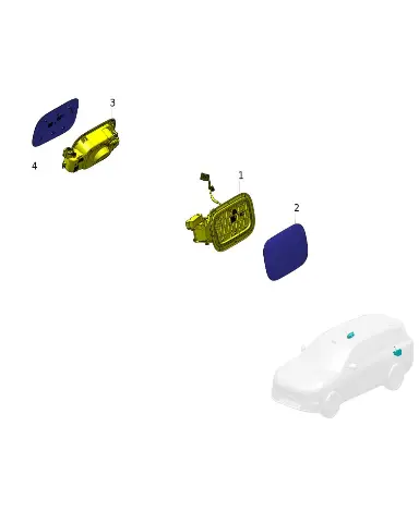 Люк зарядного порта слева для AITO M9 2025, 5401855-RL01