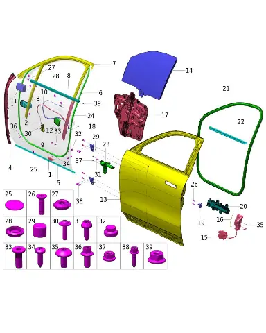 Верхняя петля передней двери правая для AITO M9 2025, 6106200-RL01D