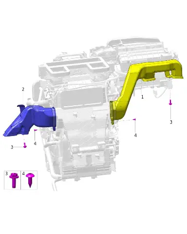 Передний правый воздуховод к ногам для AITO M9 2025, 8123480-RL01