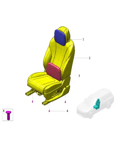 Поясничная опора сиденья для AITO M9 2025, 6808400-RL01-M214