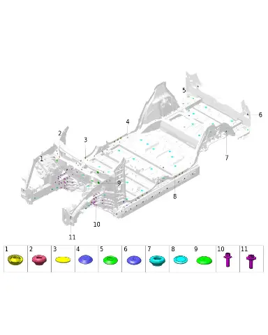 Усилитель стойки кузова слева для AITO M9 2025, 5401917-RL01