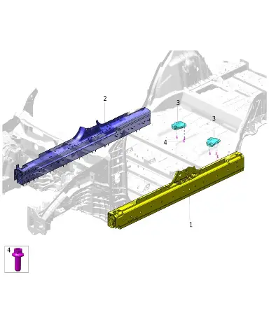 Задний кронштейн крепления аккумулятора для AITO M9 2025, 2801636-RN01B