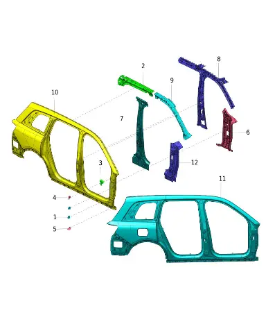 Внутренняя панель стойки кузова B правая для AITO M9 2025, 5401610-RL01D