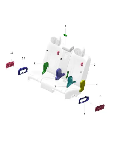 Крышка внутреннего регулятора угла сиденья левая для AITO M9 2025, 7302318-RL01-OR08