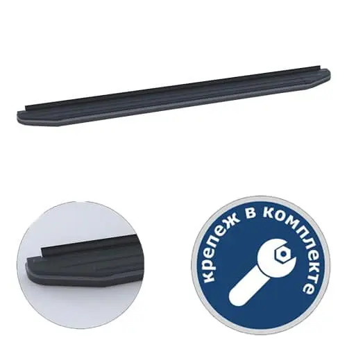 Порог-площадка "Premium-Black" A180ALB + комплект крепежа, RIVAL, JAC S7 2020-
