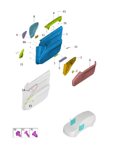 Накладка передней левой двери для AVATR 12, 6102320-EE53-AA