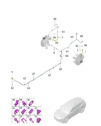 Задний левый тормозной шланг в сборе для AVATR 12, 3506030-EE01