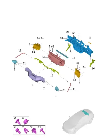 Задняя контурная подсветка левая для AVATR 12, 3787170-EE02