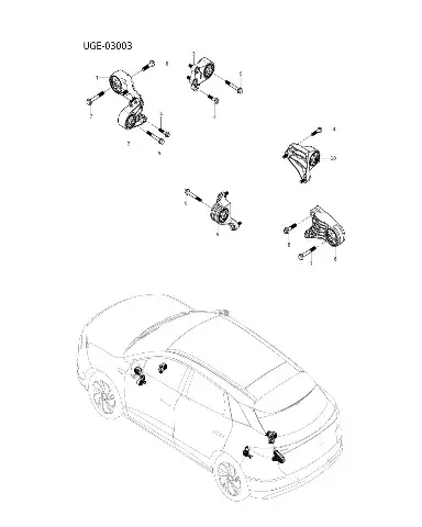 Правая опора подвески заднего электромотора в сборе для BYD Sealion 06 EV 2025 — 14466310-00