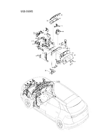 Задняя нижняя поперечина среднего пола для BYD Sealion 06 EV 2025 — 16823886-00