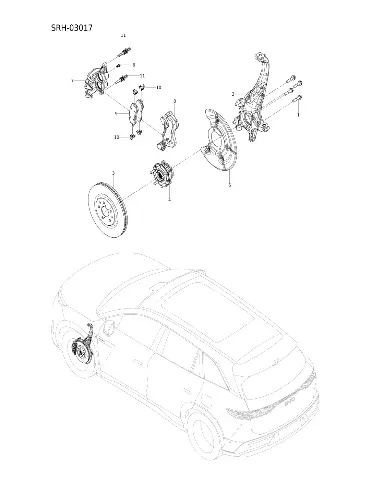 Ступица в сборе для BYD Tang L DM, 17036619-00