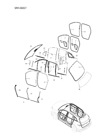 Уплотнитель внутренний правой задней двери для BYD Tang L DM, 14735344-00