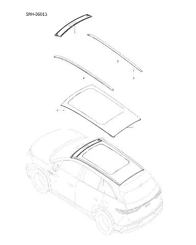 Каркас шторки люка без мотора для BYD Tang L DM, 15714361-00
