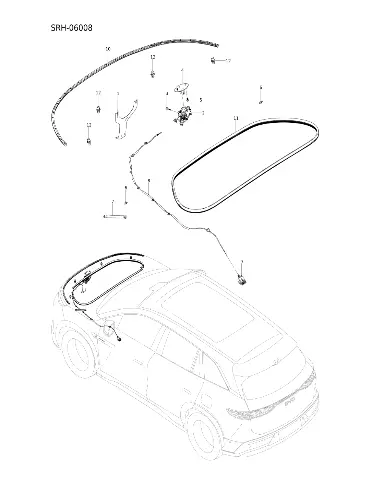 Трос открывания переднего капота в сборе для BYD Tang L DM, 14733604-00
