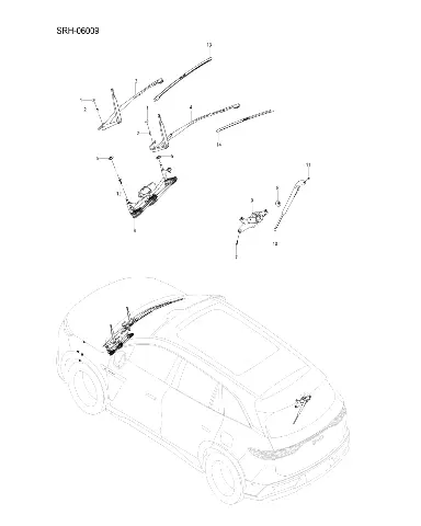 Рычаг и щетка заднего стеклоочистителя в сборе для BYD Tang L DM, 14866818-00