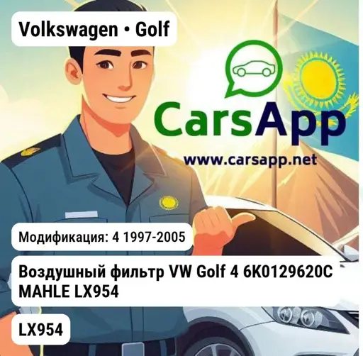 Volkswagen Golf Воздушный фильтр VW Golf 4 6K0129620C MAHLE LX954 LX954 4