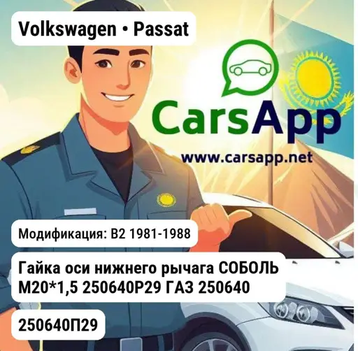 Volkswagen Passat B2 1981-1988 Гайка оси нижнего рычага СОБОЛЬ М20*1,5 250640P29 ГАЗ 250640П29