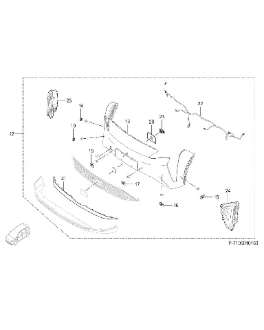 Передний бампер для GAC AION Y Plus, 7105003AVN1701Y03