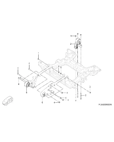 Правый кронштейн подвески для GAC AION Y Plus, 2420005AVN0600