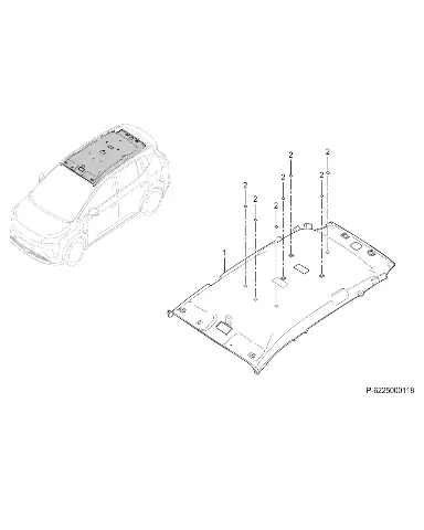 Обшивка потолка для GAC AION Y Plus, 6225003AVN0100M69