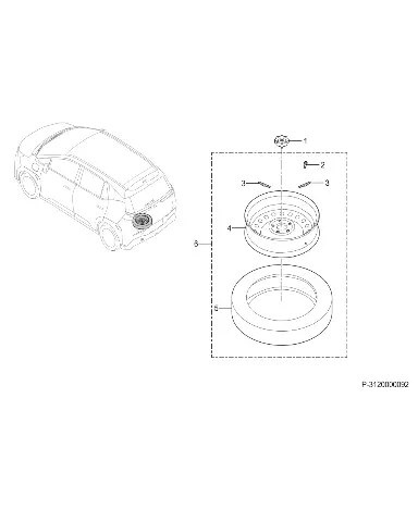 Запасное колесо в сборе для GAC AION Y Plus, 3120004AVN0000