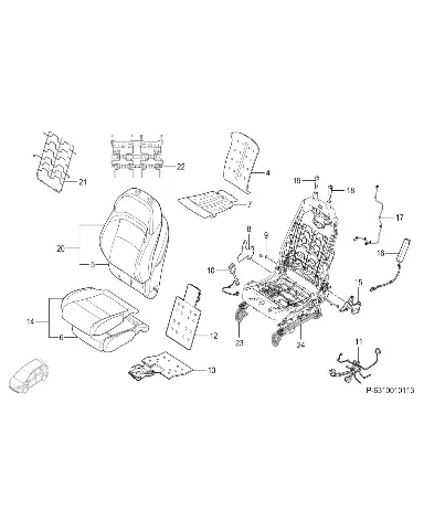 Переднее левое сиденье в сборе для GAC AION Y Plus, 6310003AVN1300YL6