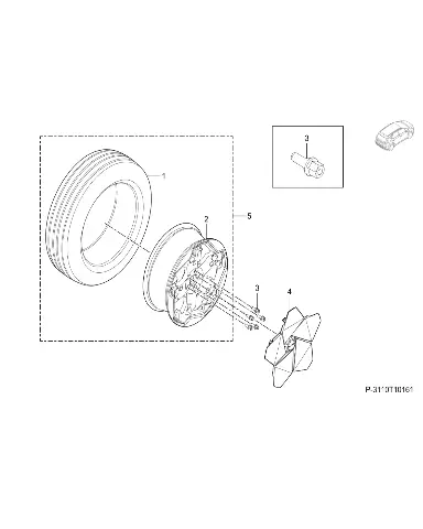 Колесо в сборе для GAC AION Y Plus, 3110009AVN3100