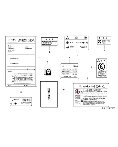 Табличка энергопотребления для GAC AION Y Plus, 7120040ARD0200