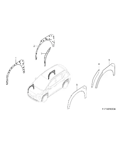 Левая задняя часть арки колеса для GAC AION Y Plus, 7185071AVN0100B7Y