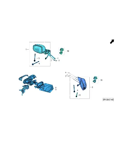 Правое наружное зеркало для GAC GS8, 7610002CAD0101A27