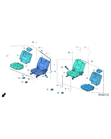 Внутренняя передняя накладка ноги левого сиденья третьего ряда для GAC GS8, 6340015CAD0000M53