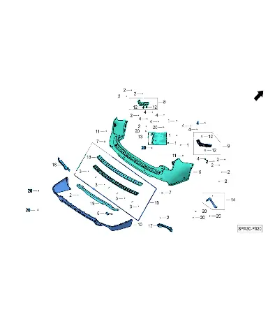 Уплотнительная прокладка кронштейна заднего бампера для GAC GS8, 7106018AAF0000