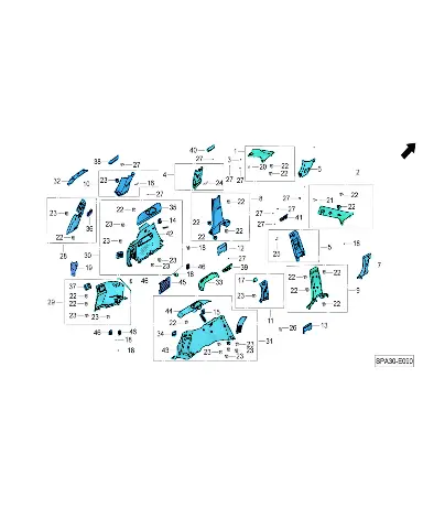 Левая накладка стойки B для GAC GS8, 6210151CAD0100M53