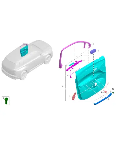 Внутренняя панель передней левой двери для GAC S7 PHEV, 6205241ANB0000M10