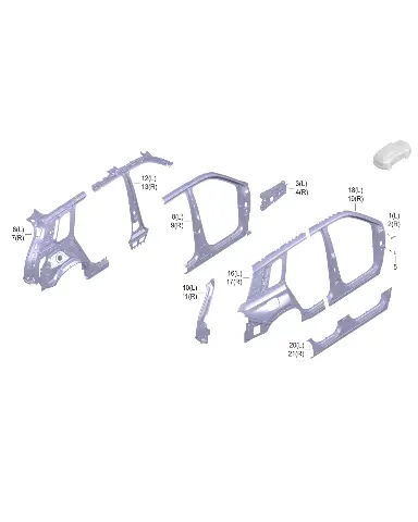 Задняя правая боковина двери для GAC S7 PHEV, 8841004ANB0000A00
