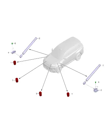 Правый нижний кронштейн газового упора капота для GAC S7 PHEV, 5820032CAD00F0