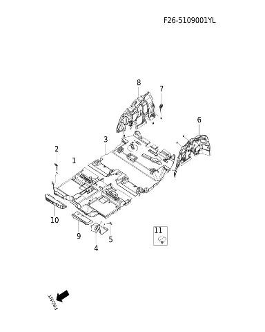 Коврик передний для JETOUR T2, 403008871AA