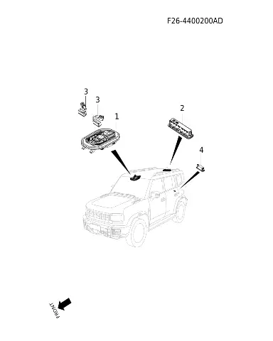 Плафон потолочный передний с микрофоном в сборе для JETOUR T2, F26-4423P04AA