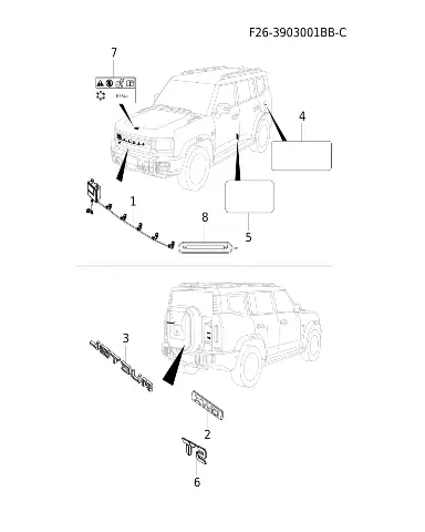 Наклейка маркировки бензина для JETOUR T2, 609002505AA