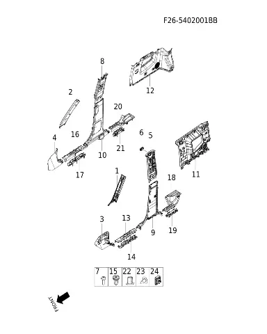 Накладка порога передней левой двери для JETOUR T2, F26-5402310