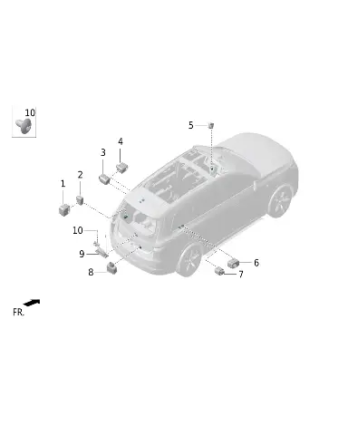 Выключатель открытия электронного замка двери багажника для LIXIANG L9 MAX 2023, M01-37910003