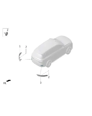 Правый задний световозвращатель для LIXIANG L9 MAX 2023, X01-41350014
