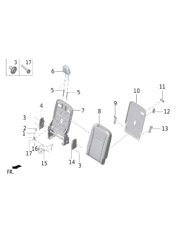 Левая задняя панель спинки с прошивкой для LIXIANG L9 MAX 2023, X01-90000399