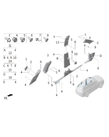 Противоскользящая клипса для LIXIANG L9 MAX 2023, M01-89020004
