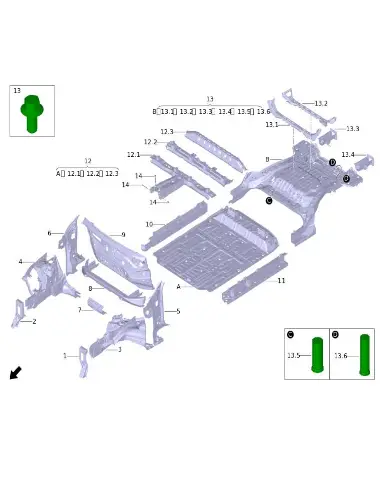 Левая передняя стойка в сборе для Leapmotor C11, 6111930-CN01DY