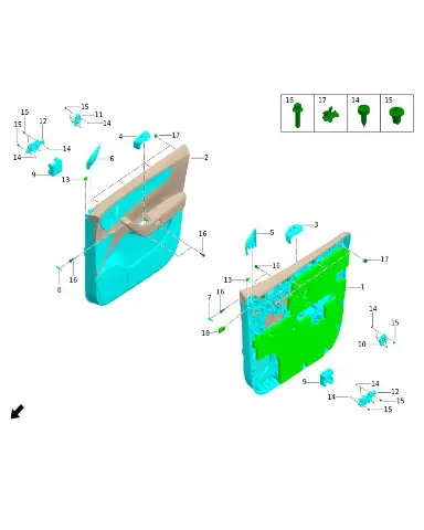 Монтажный кронштейн подлокотника правой передней двери в сборе для Leapmotor C11, 5310800-LC01